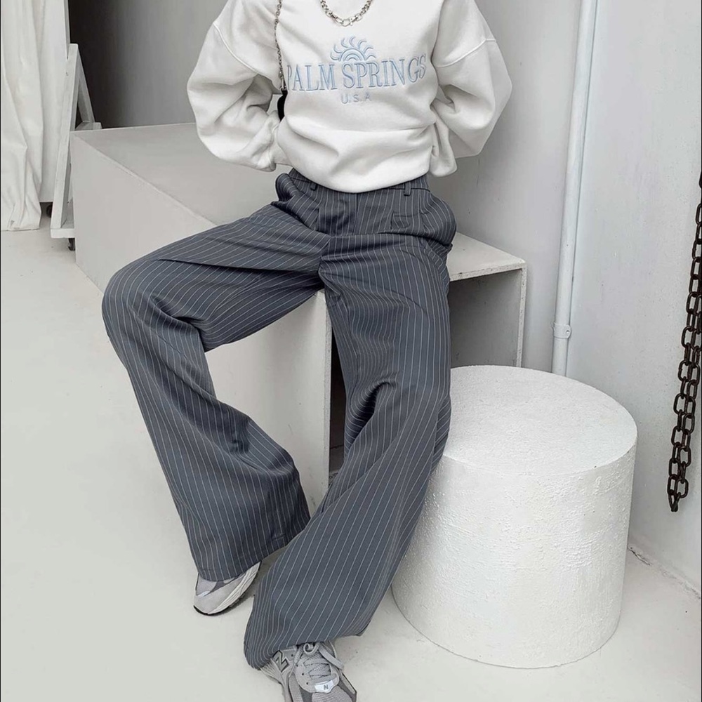 Princess Polly Archer Pants Pinstripe Grey